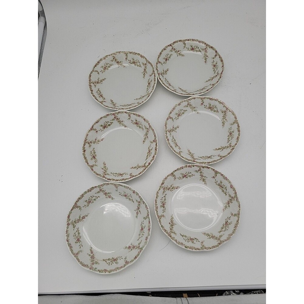6 Vintage O.P Co. Syracuse China 6” Coupe Cereal Salad Dessert Bowls Excellent